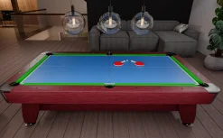 Stół bilardowy spływowy Vip Extra 8 FT wiśnia zielony z nakładką ping-pong cymbergaj