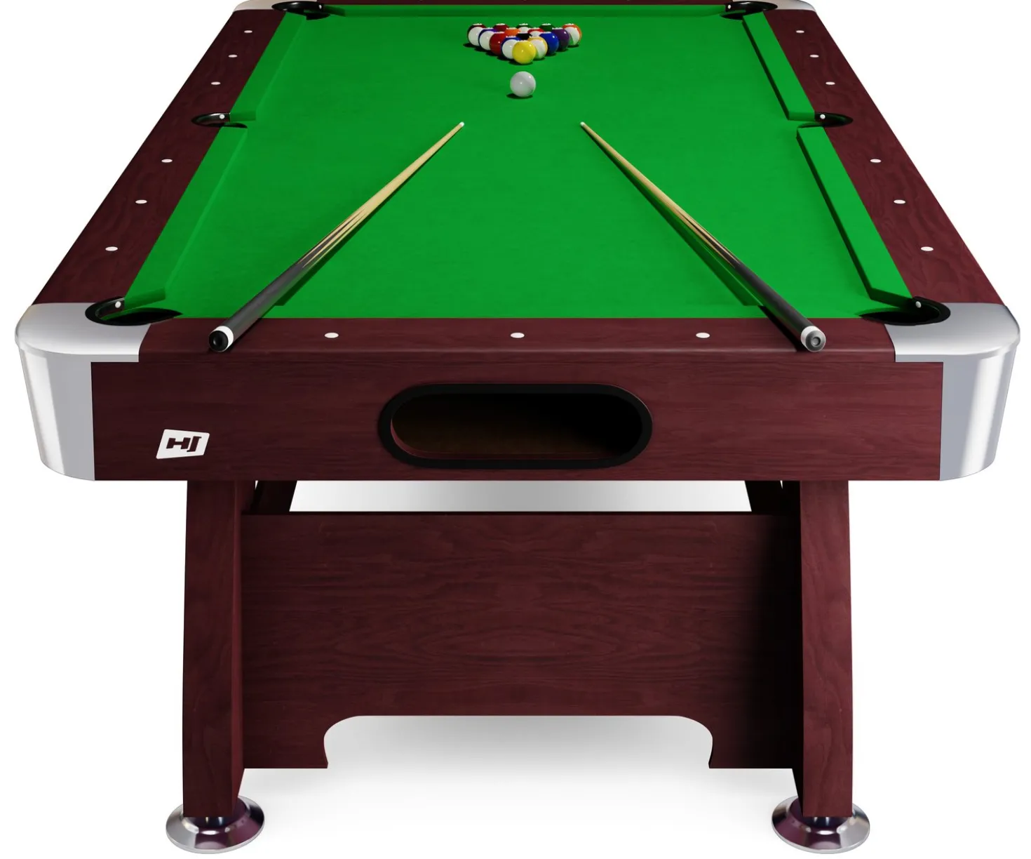 Stół bilardowy spływowy Vip Extra 8 FT wiśnia zielony z nakładką ping-pong cymbergaj