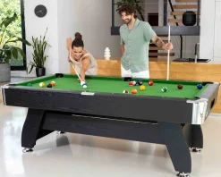 Stół bilardowy spływowy Vip Extra 8 FT czarno zielony z nakładką ping-pong blat