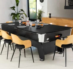Stół bilardowy spływowy Vip Extra 8 FT czarno zielony z nakładką ping-pong blat