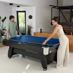 Stół bilardowy spływowy Vip Extra 8 FT czarno zielony z nakładką ping-pong blat