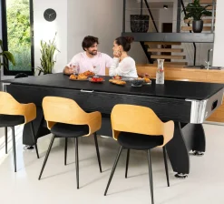Stół bilardowy spływowy Vip Extra 8 FT czarno zielony z nakładką ping-pong blat
