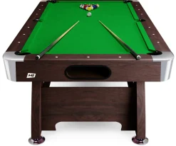 Stół bilardowy spływowy Vip Extra 8 FT brąz zielony z nakładką ping-pong cymbergaj