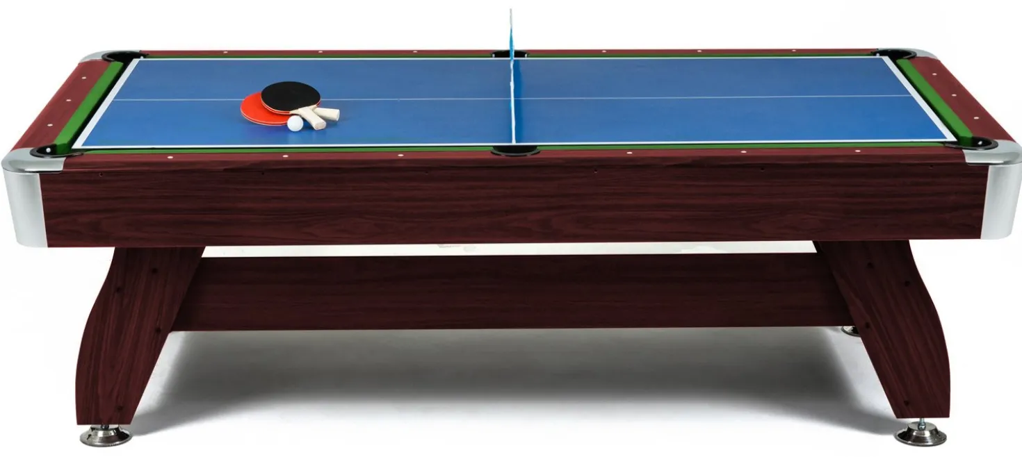 Stół bilardowy spływowy Vip Extra 9 FT brąz zielony z nakładką ping-pong cymbergaj