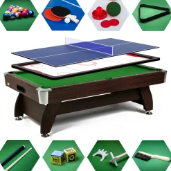 Stół bilardowy spływowy Vip Extra 9 FT brąz zielony z nakładką ping-pong cymbergaj