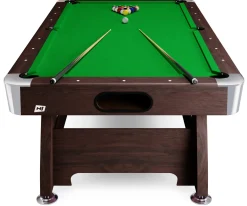 Stół bilardowy spływowy Vip Extra 9 FT brąz zielony z nakładką ping-pong cymbergaj