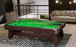 Stół bilardowy spływowy Vip Extra 8 FT brąz zielony z nakładką ping-pong blat