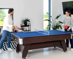 Stół bilardowy spływowy Vip Extra 8 FT brąz zielony z nakładką ping-pong blat