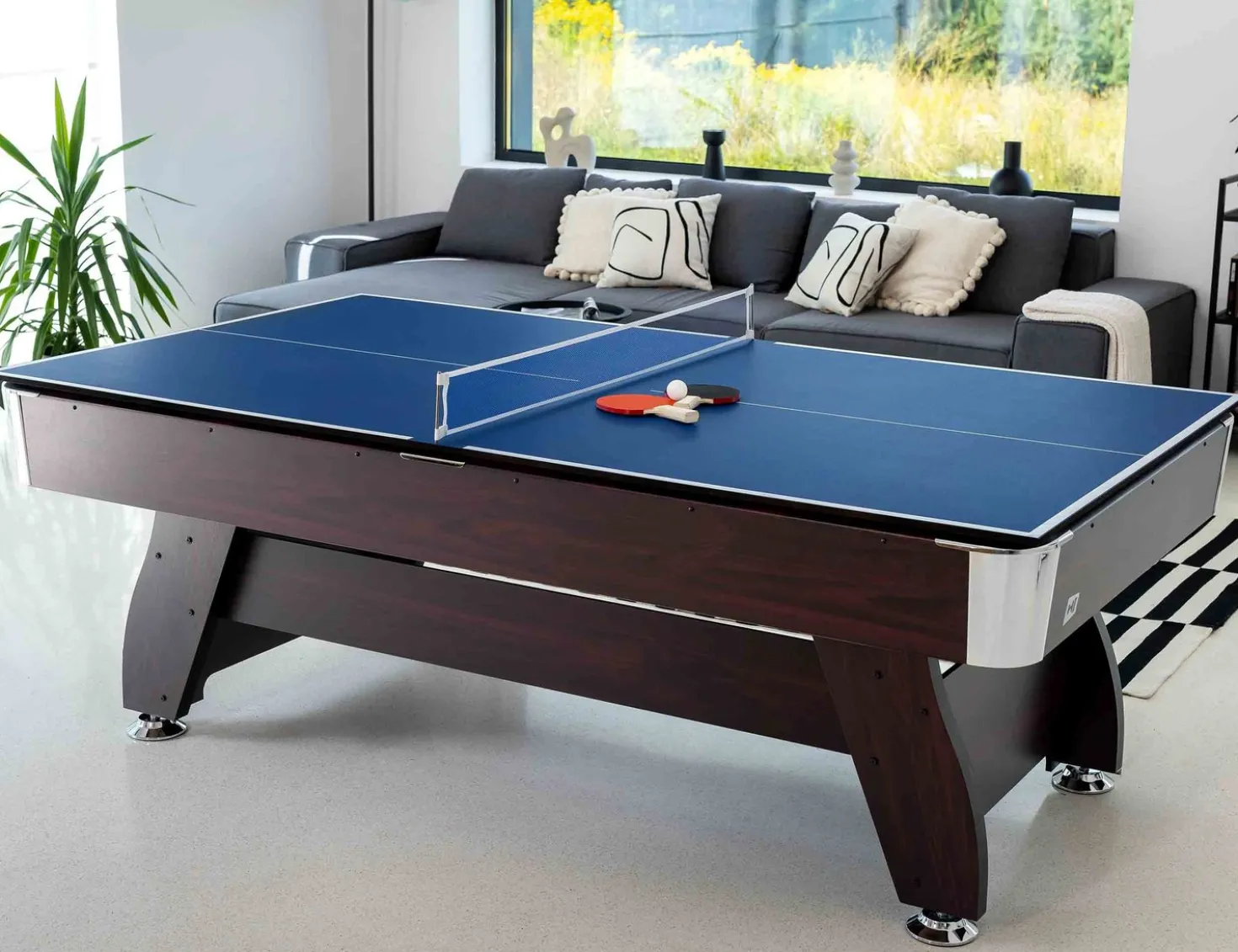 Stół bilardowy spływowy Vip Extra 9 FT wiśnia zielony z nakładką ping-pong blat