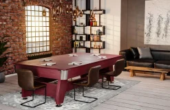 Stół bilardowy spływowy Vip Extra 9 FT wiśnia zielony z nakładką ping-pong blat