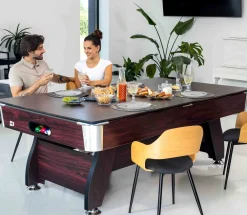 Stół bilardowy spływowy Vip Extra 9 FT wiśnia zielony z nakładką ping-pong blat