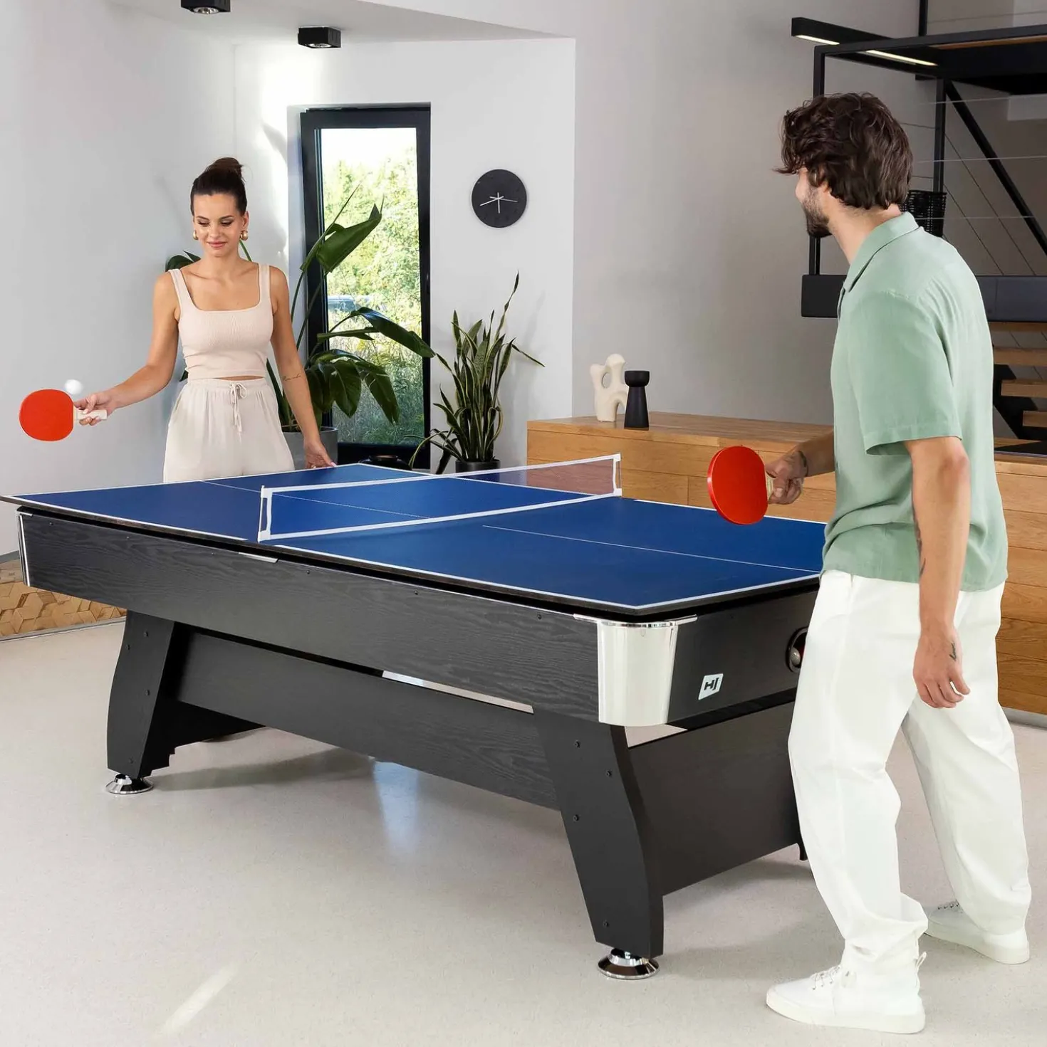 Stół bilardowy spływowy Vip Extra 9 FT czarno zielony z nakładką ping-pong blat