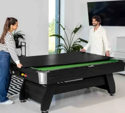 Stół bilardowy spływowy Vip Extra 9 FT czarno zielony z nakładką ping-pong blat