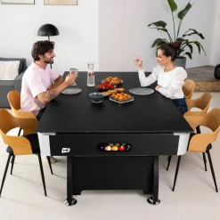 Stół bilardowy spływowy Vip Extra 9 FT czarno zielony z nakładką ping-pong blat