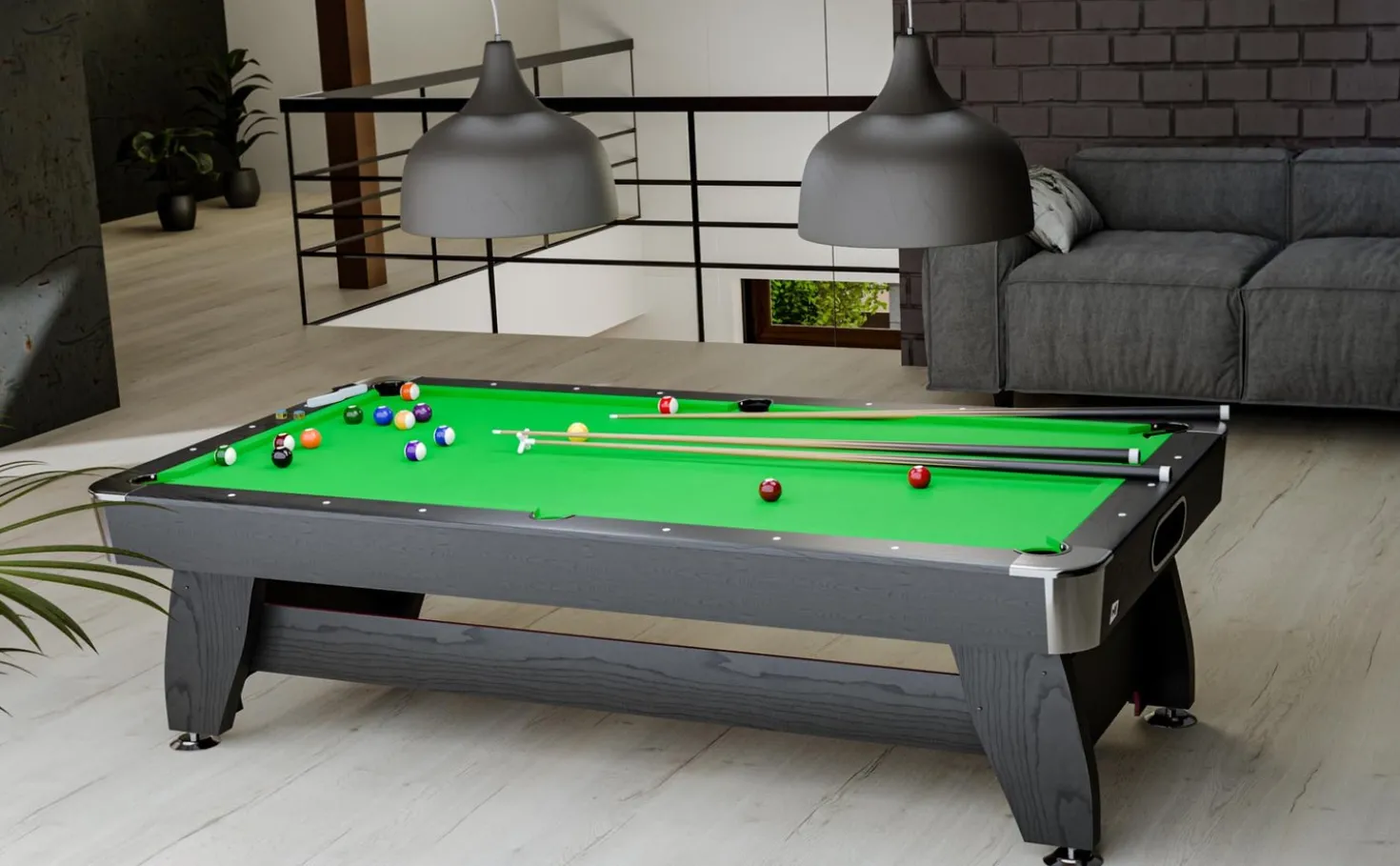 Stół bilardowy spływowy Vip Extra 9 FT czarno zielony z nakładką ping-pong blat