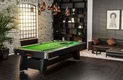 Stół bilardowy spływowy Vip Extra 7 FT czarno zielony z nakładką ping-pong blat
