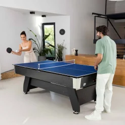 Stół bilardowy spływowy Vip Extra 7 FT czarno zielony z nakładką ping-pong blat