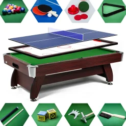 Stół bilardowy spływowy Vip Extra 9 FT wiśnia zielony z nakładką ping-pong cymbergaj