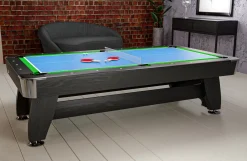 Stół bilardowy spływowy Vip Extra 9 FT czarno zielony z nakładką ping-pong cymbergaj