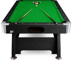 Stół bilardowy spływowy Vip Extra 9 FT czarno zielony z nakładką ping-pong cymbergaj
