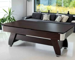Stół bilardowy spływowy Vip Extra 9 FT brąz zielony z nakładką ping-pong blat