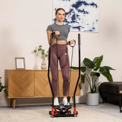 Stepper skrętny z ramionami HS-045S Slim czerwony