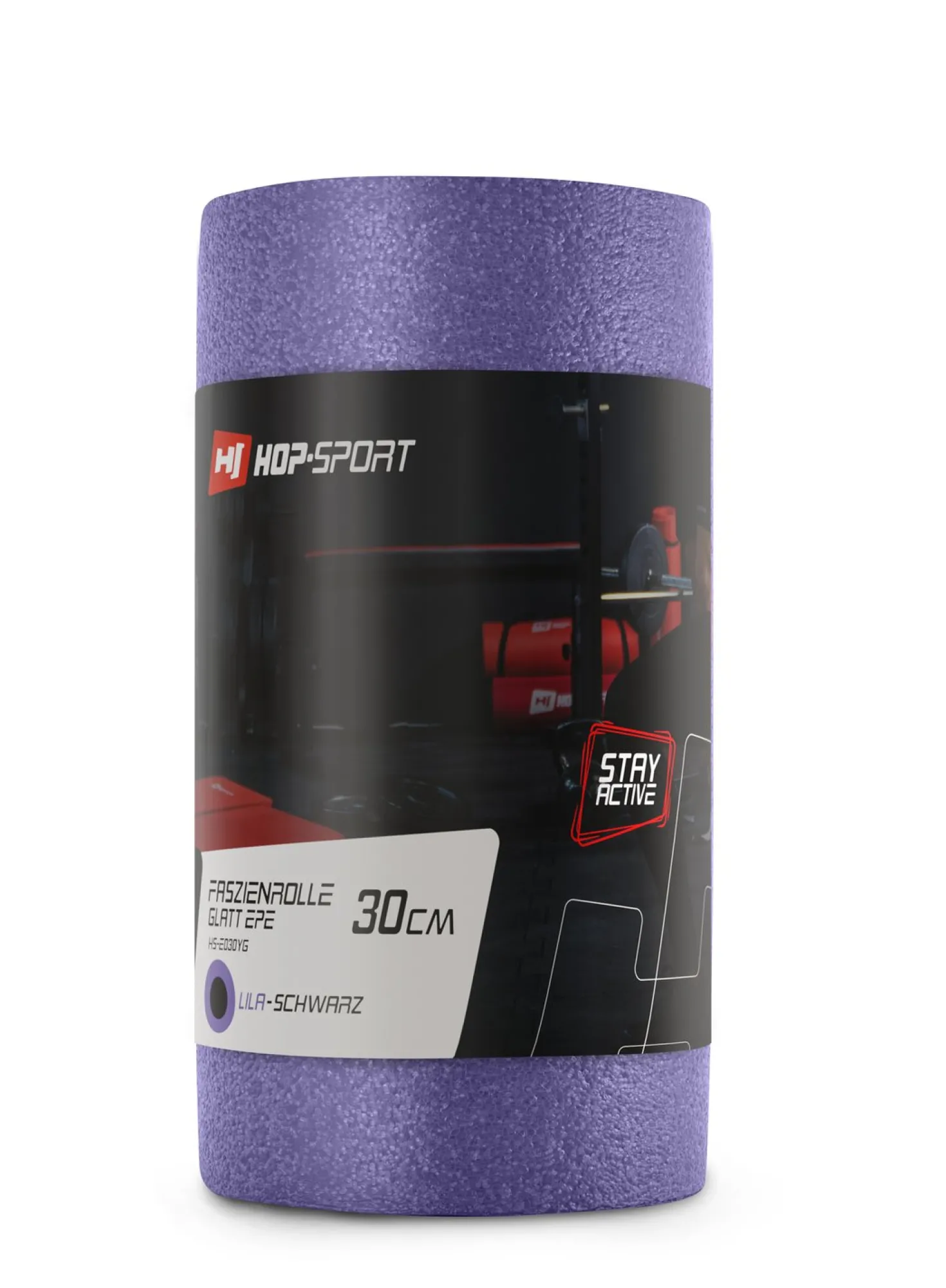 Wałek roller do masażu EPE 30cm fioletowo-czarny