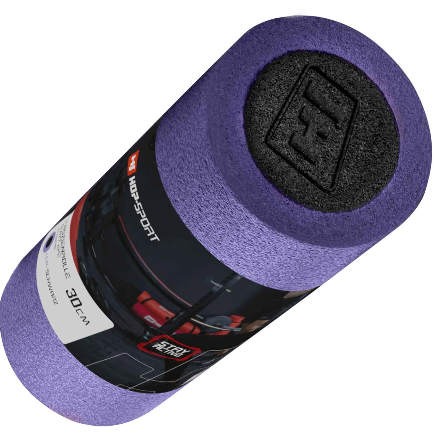 Wałek roller do masażu EPE 30cm fioletowo-czarny