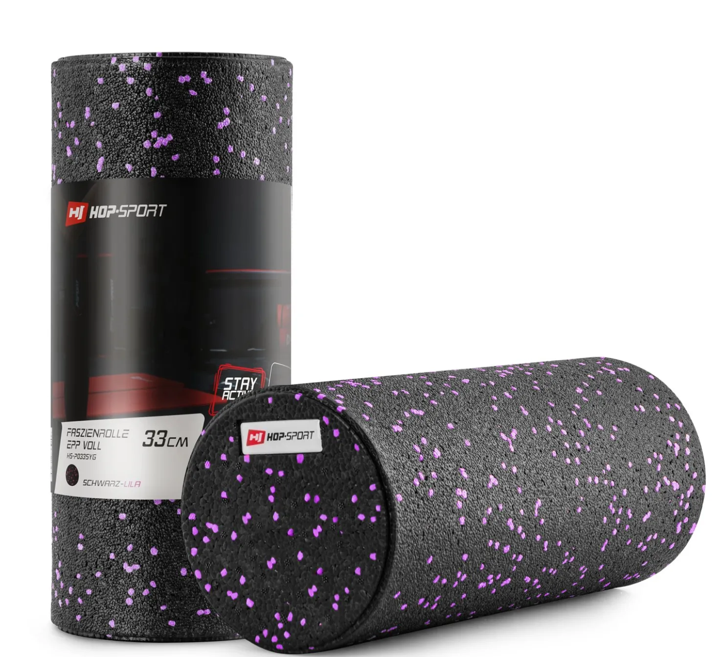 Wałek roller do masażu EPP pełny 33cm fioletowy