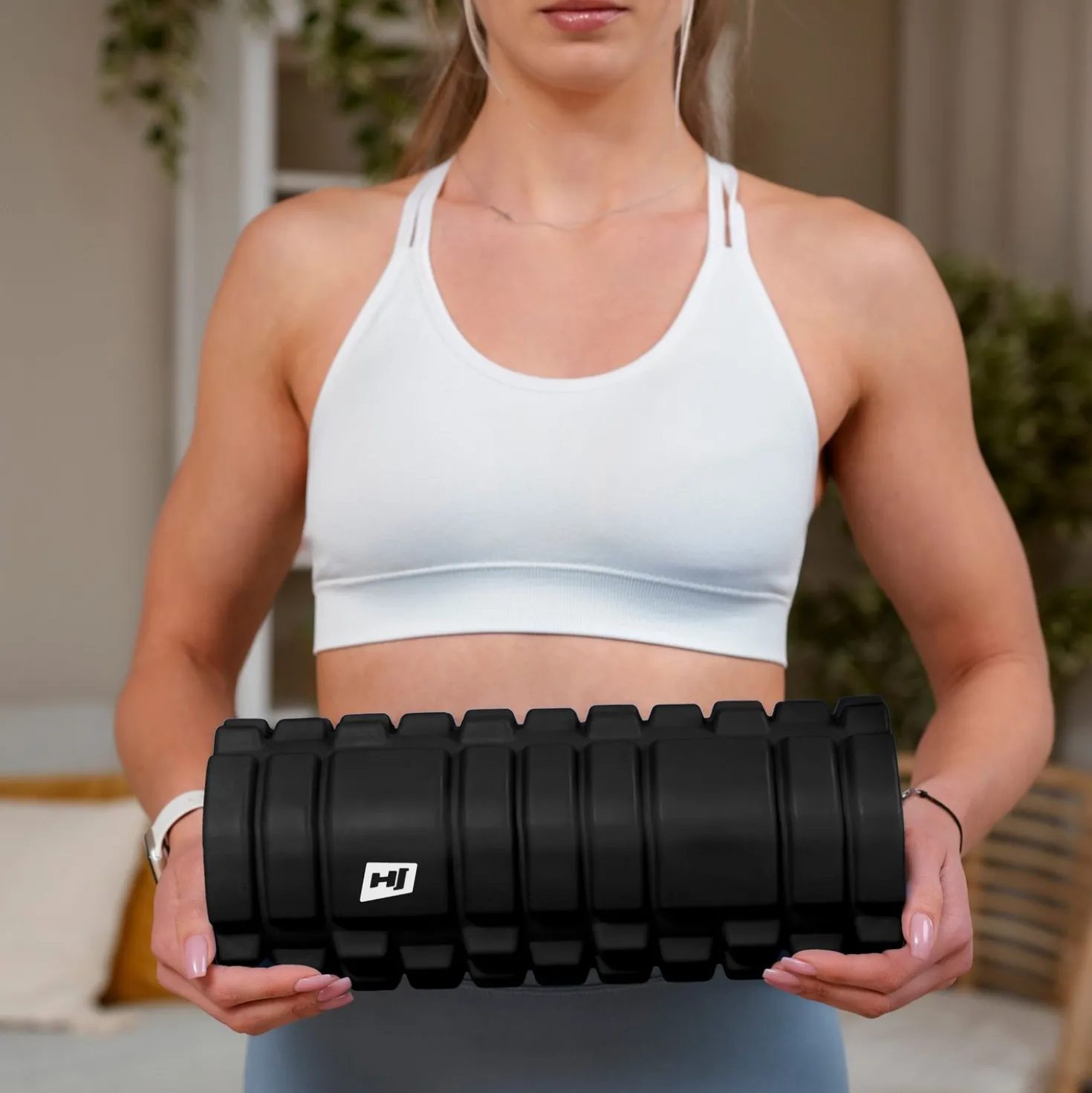 Wałek roller do masażu EVA 33cm czarny