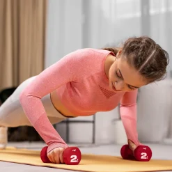 Zestaw hantli fitness okrągłych ze stojakiem 12 kg