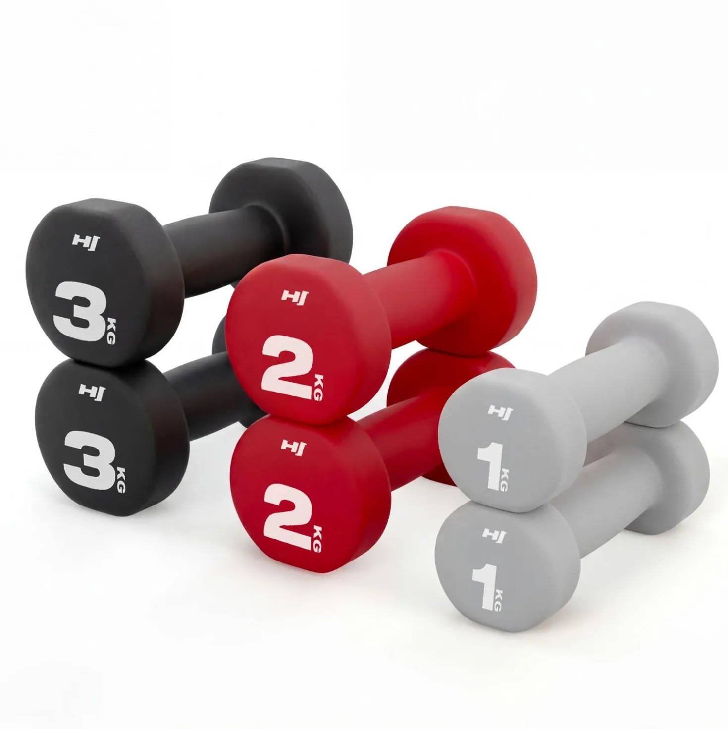 Zestaw hantli fitness okrągłych ze stojakiem 12 kg