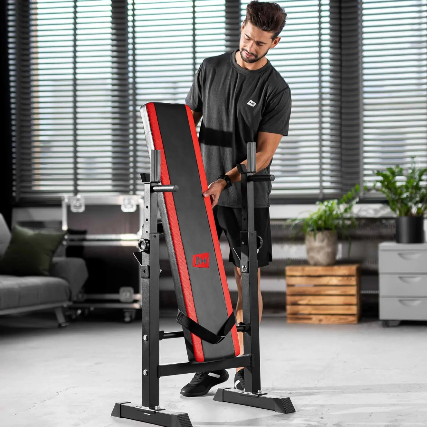 Zestaw kulturystyczny Premium 99kg z ławką HS-1080