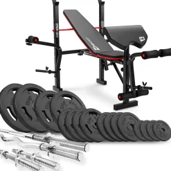 Zestaw kulturystyczny Strong 106kg z ławką HS-1055