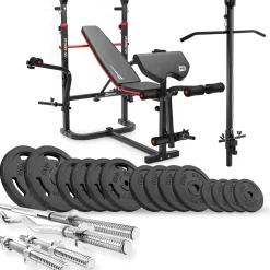 Zestaw kulturystyczny Strong 76kg z ławką HS-1065