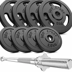 Zestaw obciążeń żeliwnych Strong 39kg z gryfem prostym