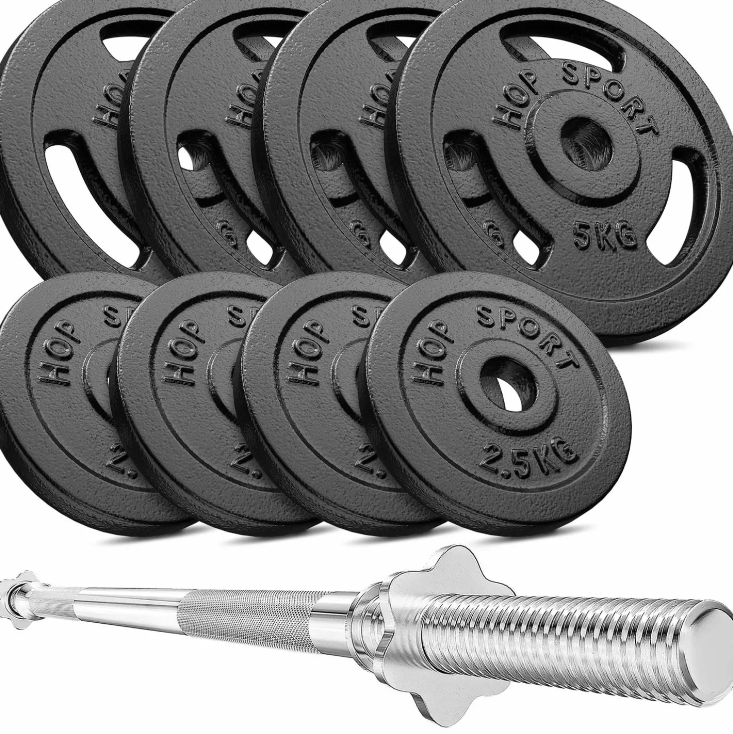 Zestaw obciążeń żeliwnych Strong 39kg z gryfem prostym
